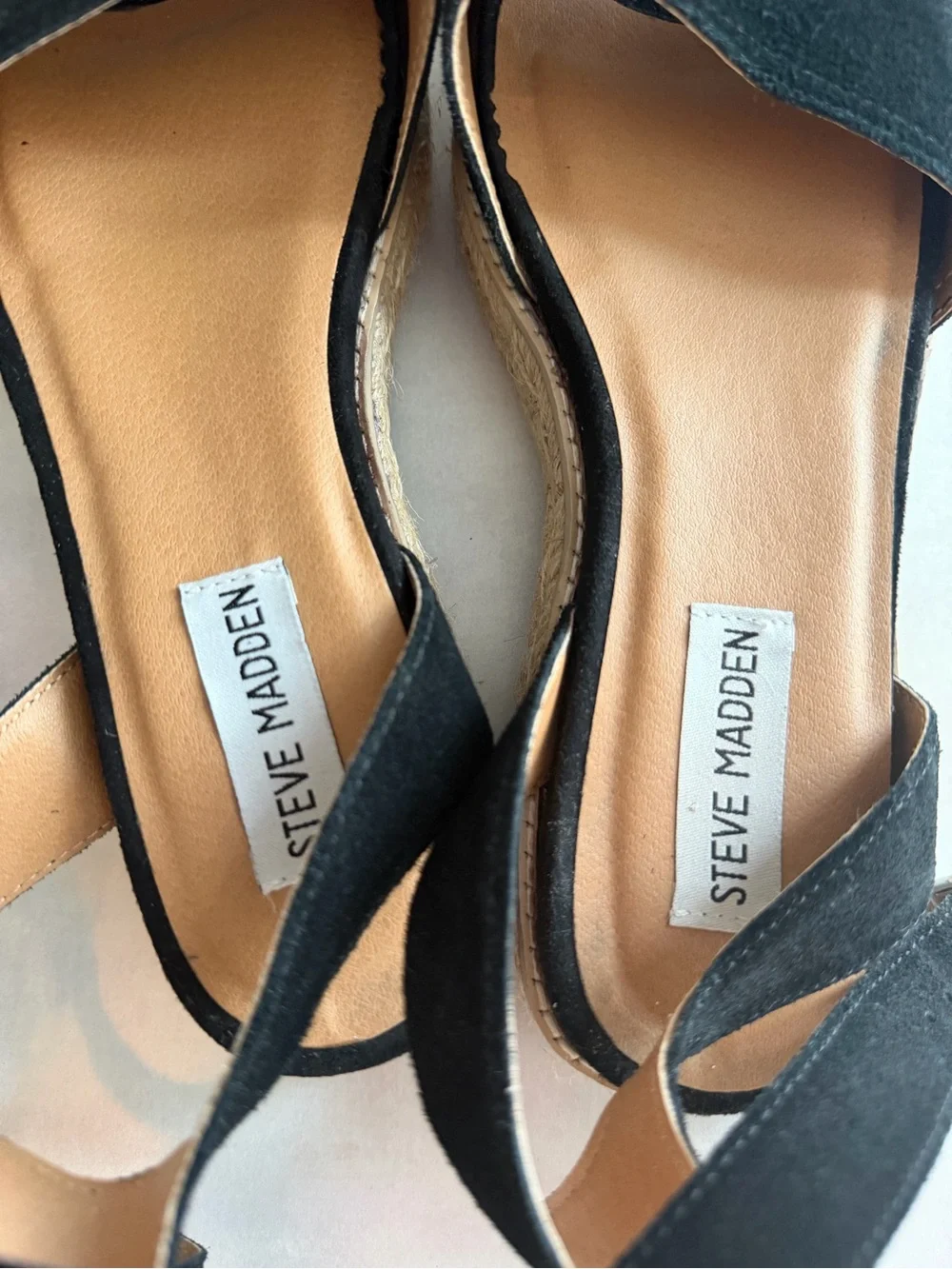 NWOT Steve Madden Gabi Black Espadrille Platform Sandals